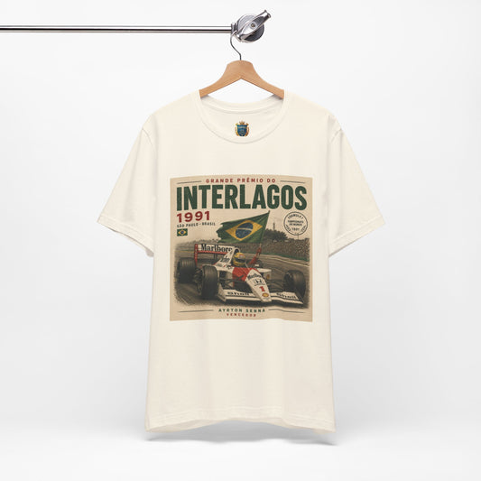 Interlagos 1991 Racing Poster Ayrton Senna Tee, Vintage Formula 1, Vintage Senna, Aryton Senna shirt