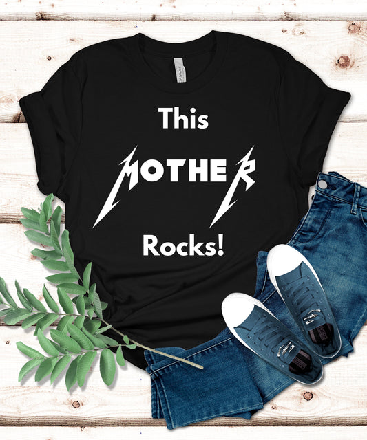 Mom rocks, Rock shirt, metal shirt, heavy metal shirt, mother shirt, mom shirt, new mother gift, new mom gift